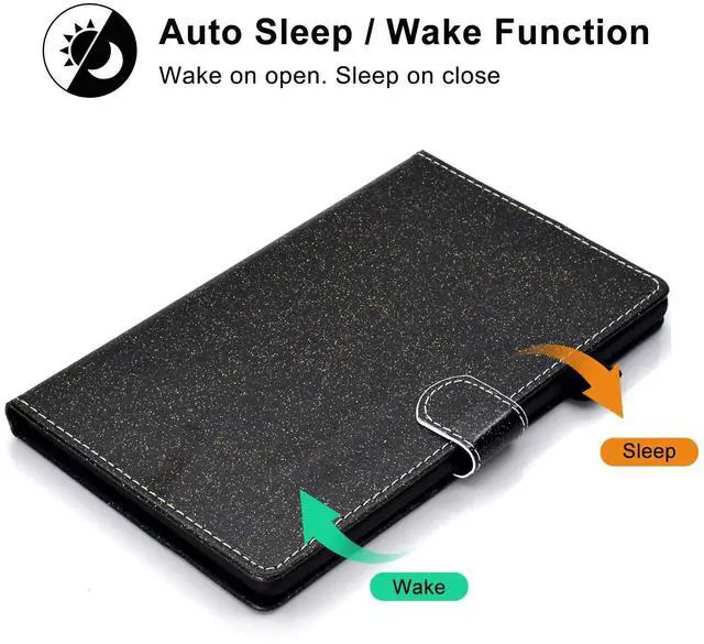 Alt view image 5 of 5 - UUcovers Fire HD 8 Case, Slim Folding Stand Auto Wake/Sleep Wallet Case with Cards/Cash Holder for Amazon Fire HD 8(8th/7th/6th Gen, 2018/2017/2016 Release)-Black