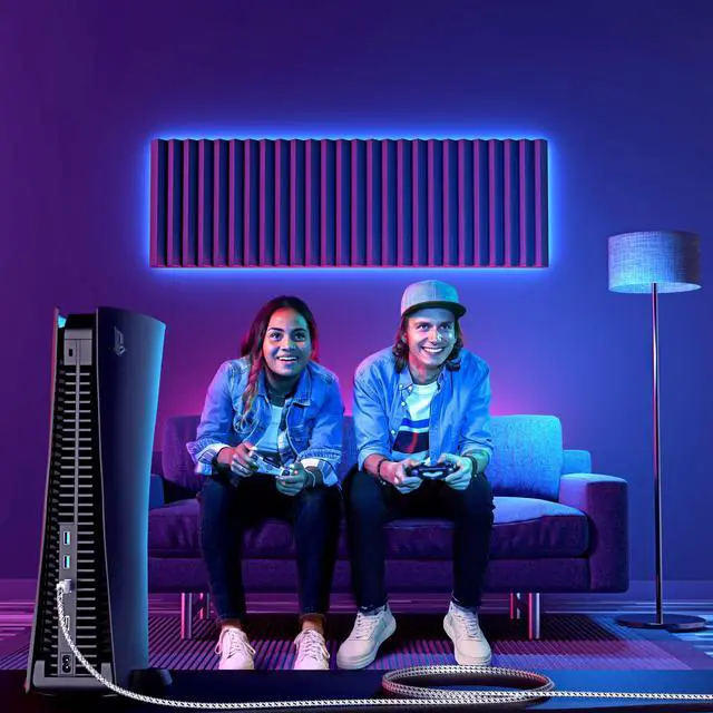 Alt view image 3 of 5 - Cat7 Ethernet Cable 6ft, 5-Pack (White) - Braided High-Speed Network LAN Cables for Gaming, Streaming, Router, Modem, PC, PS5, Xbox - Durable & Tangle-Free Design, 5-Pack