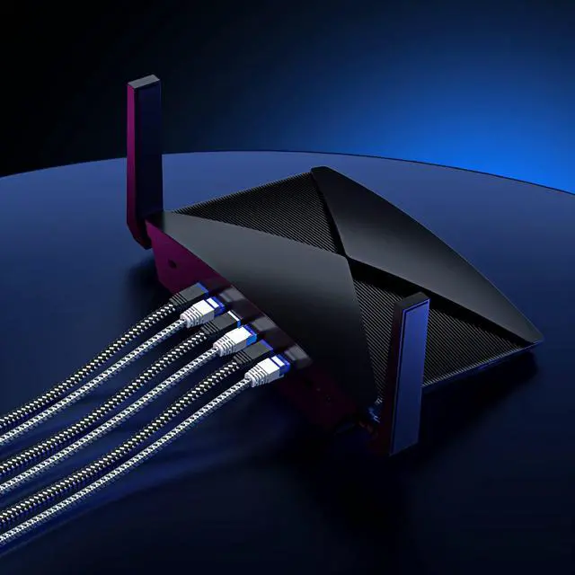 Alt view image 5 of 5 - Cat7 Ethernet Cable 6ft, 5-Pack (White) - Braided High-Speed Network LAN Cables for Gaming, Streaming, Router, Modem, PC, PS5, Xbox - Durable & Tangle-Free Design, 5-Pack