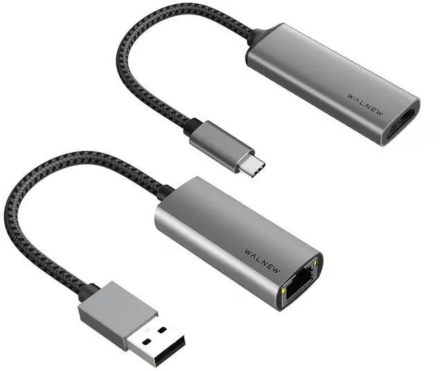 Main image of WALNEW USB C to HDMI Adapter & USB 3.0 to Ethernet Adapter Bundle