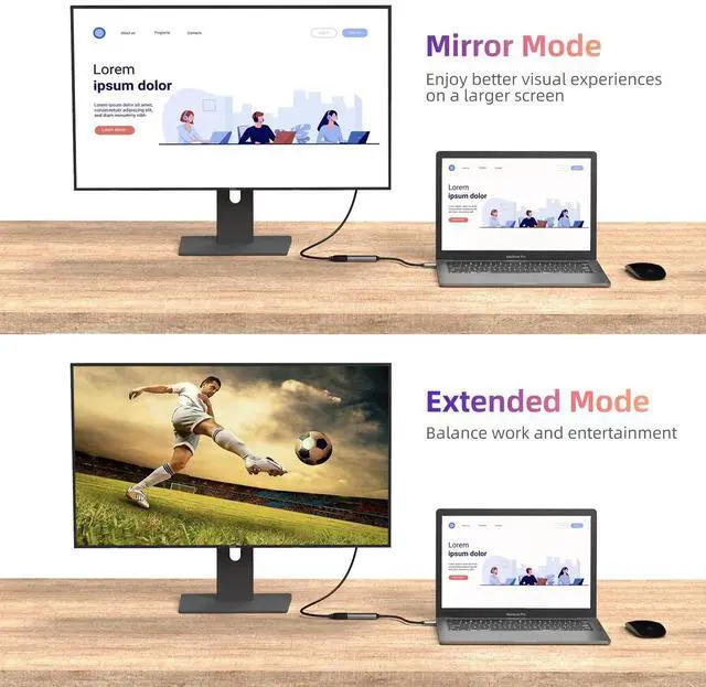 Alt view image 2 of 5 - WALNEW USB C to HDMI Adapter & USB 3.0 to Ethernet Adapter Bundle