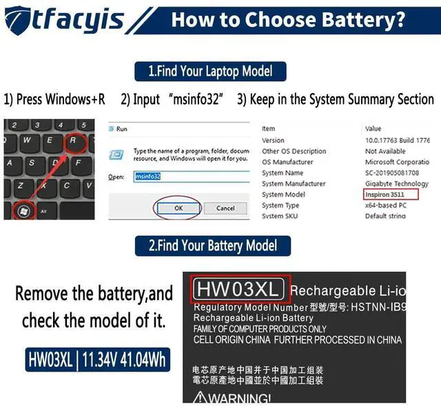 Alt view image 5 of 5 - Ttfacyis HW03XL L97300-005 Laptop Battery Replacement for HP Pavilion 15-EG 15-EH 17-CN 17-CP 17Z-CP HW03041XL-PL HWO3XL