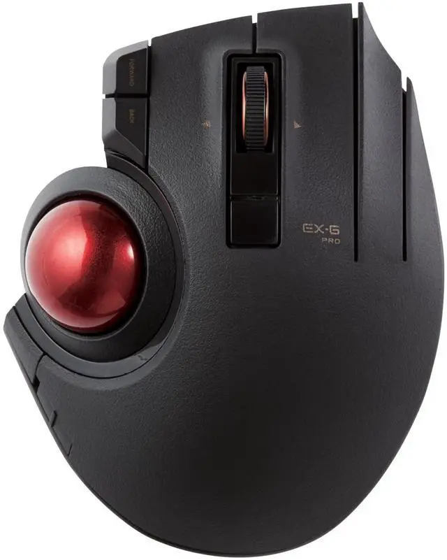 Main image of ELECOM Trackball Mouse Wireless, Ergonomic Mouse, 3 Device Connection, Wired (USB), Bluetooth, Track Ball Mouse, Thumb Control, Compatible for PC, Laptop, Mac, Windows, macOS, EX-G Pro (M-XPT1MRXBK)