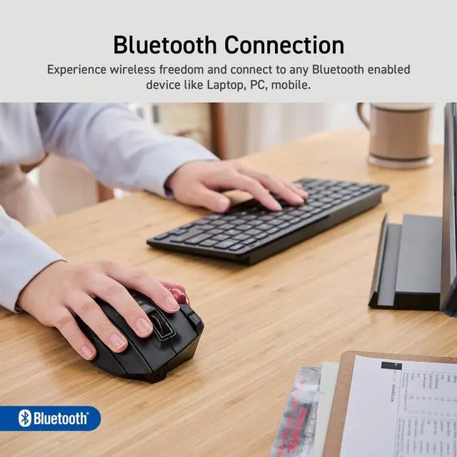 Alt view image 4 of 5 - ELECOM Trackball Mouse Wireless, Ergonomic Mouse, 3 Device Connection, Wired (USB), Bluetooth, Track Ball Mouse, Thumb Control, Compatible for PC, Laptop, Mac, Windows, macOS, EX-G Pro (M-XPT1MRXBK)