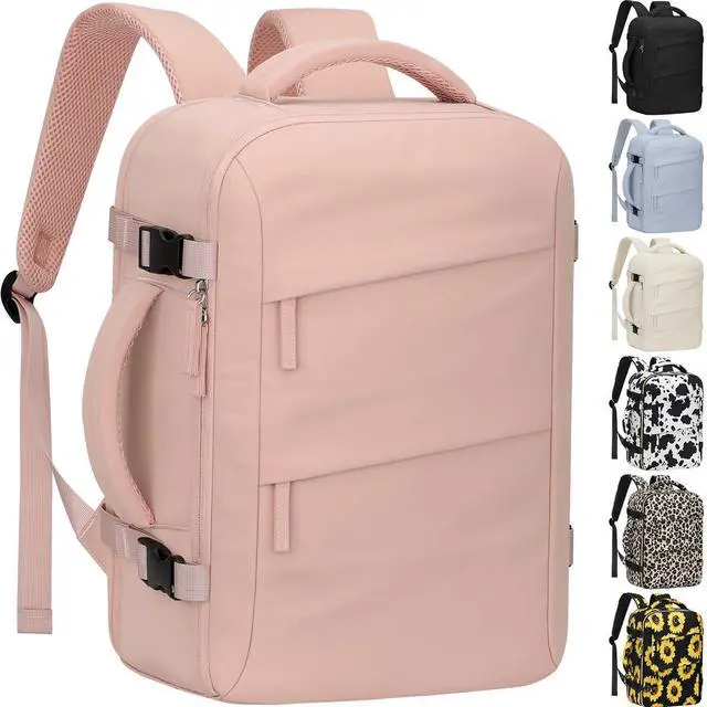 Main image of Tenot Large Travel Backpack for Women Personal Item for Airlines17 Inch Laptop Backpack College Business Work Weekender Hiking Womens Travel Backpack Pink
