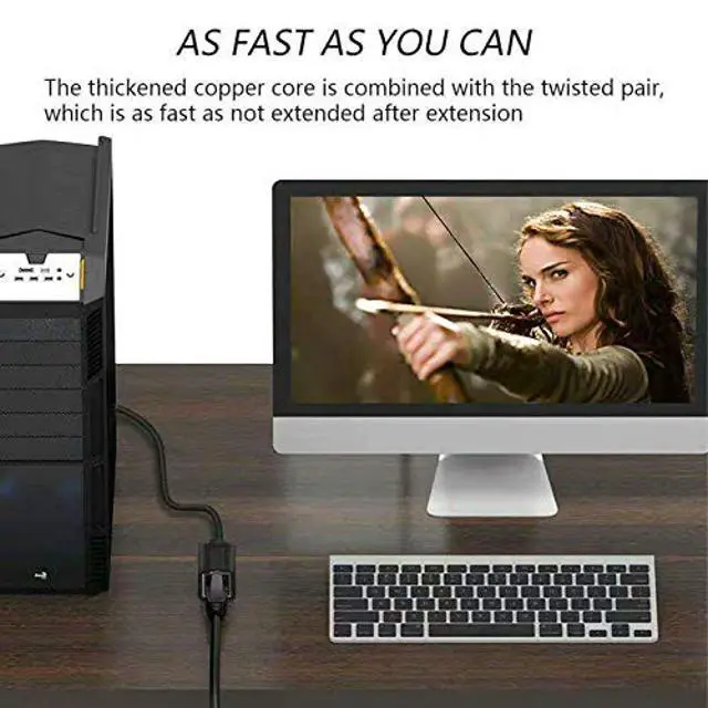 Alt view image 4 of 5 - Ethernet Extension Cable 30 ft,Yeung Qee Shielded Network Cat7 Ethernet Extender Cable Adapter RJ45 Cords Shielded Male to Female Connector (30FT/10M)