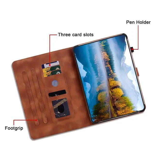 Alt view image 3 of 5 - KEFBWAO Case for iPad Pro 13 Inch Case M4 (2024) 7th Gen, Auto Wake/Sleep Supports Pencil Pro and Pencil(USB-C) Magnetic Clasp Stand for iPad Pro 13 Inch Cover, Brown
