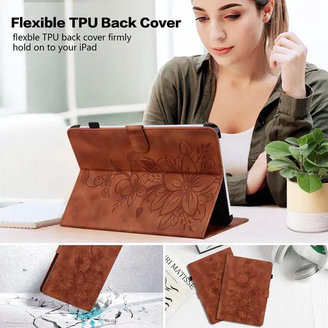 Alt view image 5 of 5 - KEFBWAO Case for iPad Pro 13 Inch Case M4 (2024) 7th Gen, Auto Wake/Sleep Supports Pencil Pro and Pencil(USB-C) Magnetic Clasp Stand for iPad Pro 13 Inch Cover, Brown