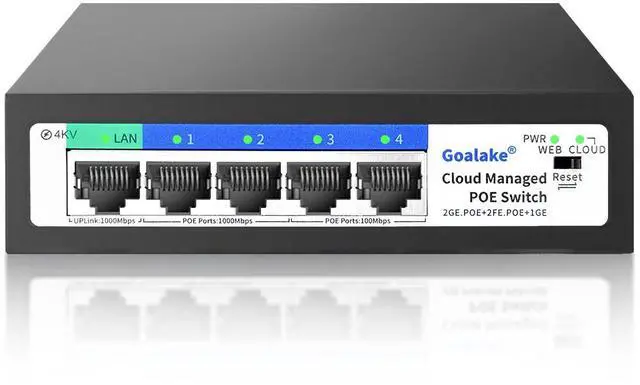 Main image of 5-Port Ethernet PoE Switch (4 PoE Ports, 1 Uplink) with Extend Function, Easy Smart Managed Ethernet Switch, Plug & Play, Fanless Metal Design, VLAN, Qos,Desktop/Wall Mount
