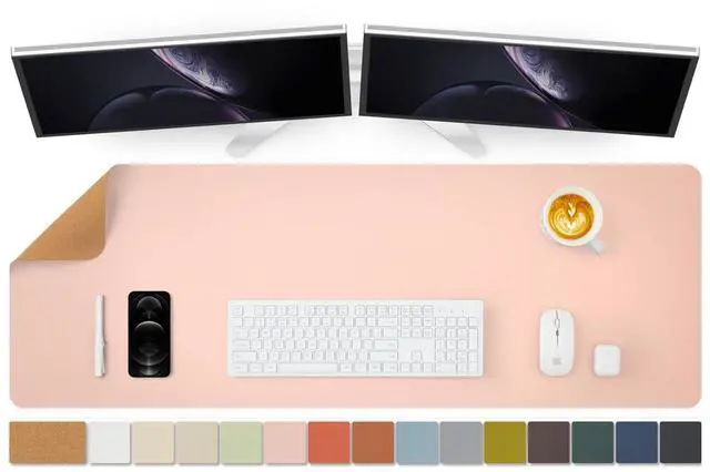 Main image of Large Cork Desk Mat - 47.2"x 17" Desk Pad for Office and Home - Ideal for Large Mouse Pad and Desk Mats on Top of Desks(Pink)