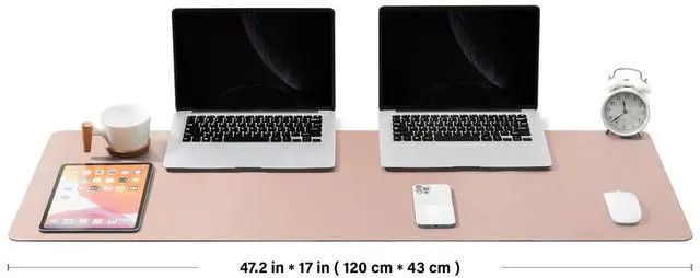 Alt view image 2 of 5 - Large Cork Desk Mat - 47.2"x 17" Desk Pad for Office and Home - Ideal for Large Mouse Pad and Desk Mats on Top of Desks(Pink)