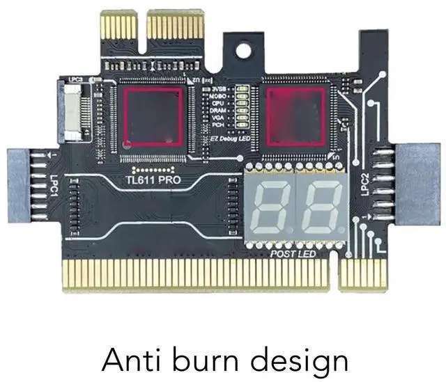 Alt view image 3 of 5 - TL611 Pro Motherboard Diagnostic Card & EC Debug Adapter for Laptop Desktop PCI PCIe Boards Dual Function Testing Tool for Computer Repair