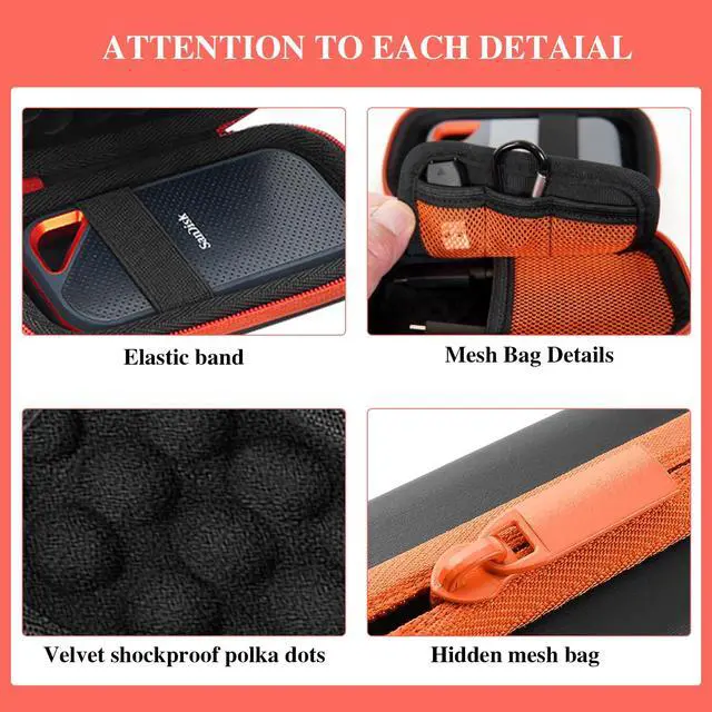Alt view image 3 of 5 - Leayjeen Hard Drive Case Compatible with Sandra Ultimate Portable Solid State Drive SSD SDSSDE30/61/81 500GB 1TB 2TB 4TB Protective Storage Case (Case Only)