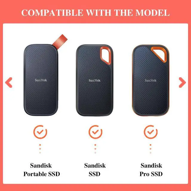 Alt view image 4 of 5 - Leayjeen Hard Drive Case Compatible with Sandra Ultimate Portable Solid State Drive SSD SDSSDE30/61/81 500GB 1TB 2TB 4TB Protective Storage Case (Case Only)