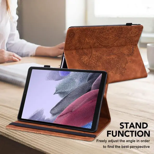 Alt view image 4 of 5 - VODEFOX for Google Pixel Tablet Case 2023, PU Leather Folio Stand Embossed Peacock Flower Slim Stand Cover 11 inch Shockproof Protective Case for Pixel Tablet 10.95" - Brown