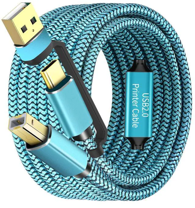 Main image of GGMTY Printer Cables 40Feet, USB C/A Printer Cable to USB Nylon Braided [Never Rupture] High-Speed [Plug and Play] Cord for HP, Canon, Epson,Dell, Brother, Yamaha Piano MIDI Controller