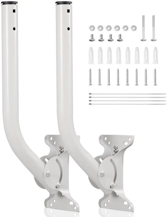Main image of Universal Antenna Mount 2 Pack, 2KG Heavy Duty Wall-Mounted Bracket Kit for Ubiquiti Equipment, Adjustable Waterproof Bracket for Outdoor WiFi Extender/Weather Station/Access Point