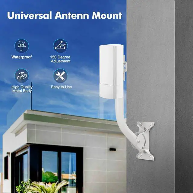 Alt view image 2 of 5 - Universal Antenna Mount 2 Pack, 2KG Heavy Duty Wall-Mounted Bracket Kit for Ubiquiti Equipment, Adjustable Waterproof Bracket for Outdoor WiFi Extender/Weather Station/Access Point