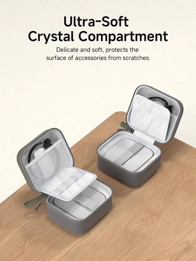 Alt view image 4 of 5 - Hagibis Electronic Organizer Travel Case Bag for Mac mini M4/M4 Pro 2024, Portable Carry Case for Cable, Charger, SD Card, Mouse, USB Flash Disk (Green)