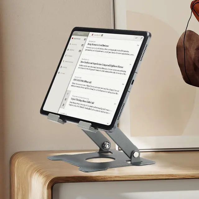 Alt view image 5 of 5 - KABCON Tablet Stand,Tablet Holder for iPad,Adjustable Portable Multi Angle Desktop Stand Compatible with iPad Pro 9.7 10.5 12.9 Air Mini 1-4,Galaxy Tabs,Surface Pro Tablets,Kindle,E-Reader,Nexus-Grey