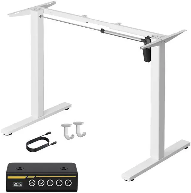 Main image of Gamork Electric Standing Desk Frame Height and Length Adjustable Legs for Home Office Ergonomic Stand Up Desk Frame with 220lbs Powerful Motor & 3 Memory Settings (White)