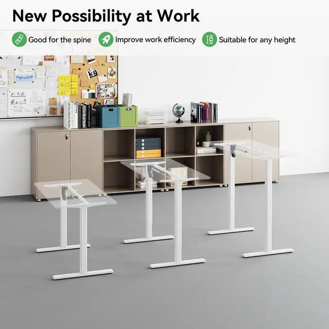 Alt view image 4 of 5 - Gamork Electric Standing Desk Frame Height and Length Adjustable Legs for Home Office Ergonomic Stand Up Desk Frame with 220lbs Powerful Motor & 3 Memory Settings (White)