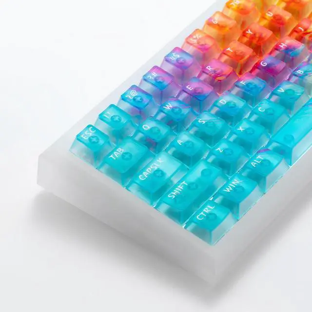 Main image of 119keys Keyboard Keycaps Shine Through Clear Blue Keycap Set, Cherry Transparent Key Caps for Cherry Gateron Mx Switches Mechanical Keyboard