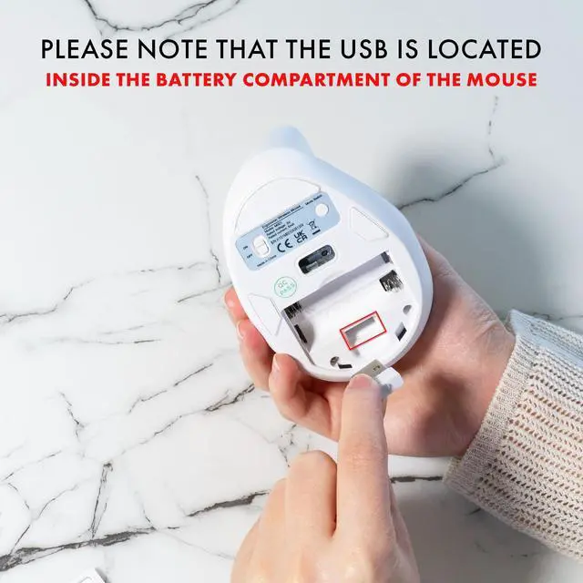 Alt view image 2 of 5 - J-Tech Digital Wireless Mouse, Vertical Ergonomic Mouse with 2.4G Wireless & Bluetooth for 3 Multi-Device Function, Adjustable DPI Modes, Compatible with PC, Mac, Laptop - White