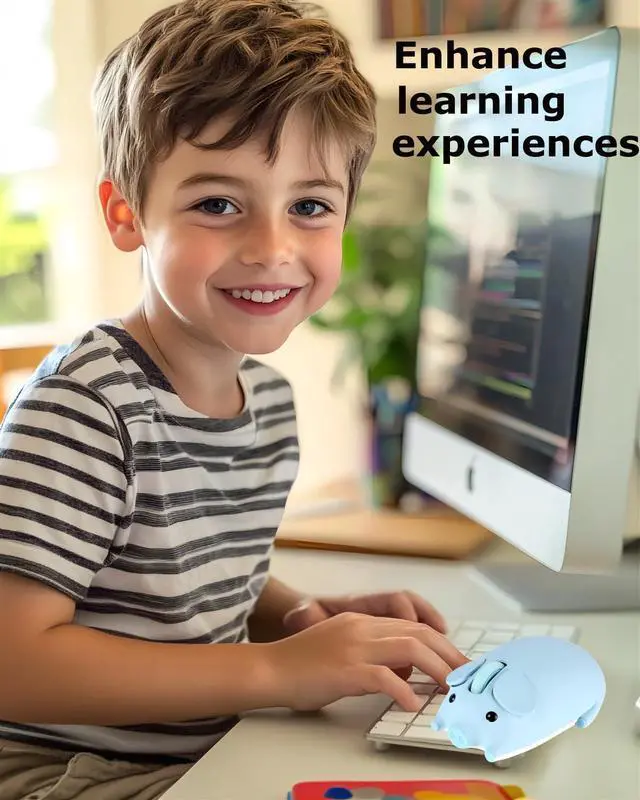 Alt view image 2 of 5 - Wireless Mouse Cute Pig Bluetooth & USB Dual Mode Mice,Silent Portable Compact Blue Fun Mice for Mac/PC/Laptop/Chromebook/Computer/Tablet/iPad/MacBook Air/Pro Travel Kids Girls Boys Women Men Gift