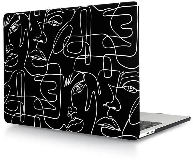 Main image of Hard Case Compatible with New MacBook Air 13 Inch Case 2020 2019 2018 Release Model A2337 M1 A2179 A1932 with Retina Display and Touch ID, Matt Plastic Hard Shell Case Cover - Line Art