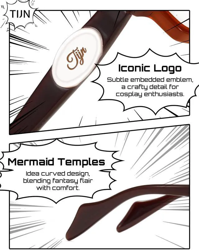 Alt view image 5 of 5 - TIJN Blue Light Blocking Glasses  Halloween Cosplay Eyewear for Anime Girl & Costume Party,Semi-Rimless Rectangle Frame,AL02