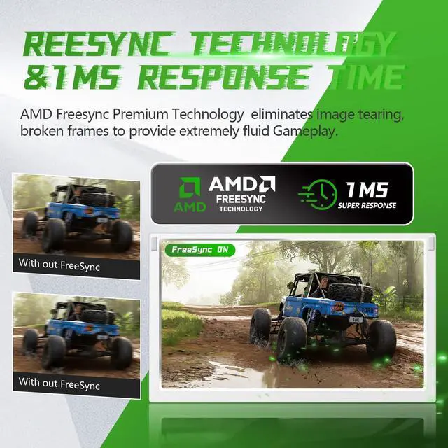 Alt view image 3 of 5 - G-STORY 14 Portable Monitor for Xbox Series S 4K Portable Gaming Monitor IPS Screen for Xbox Series Snot Included with Two HDMI, HDR, Freesync Game Mode Travel Monitor (14inch&4K)