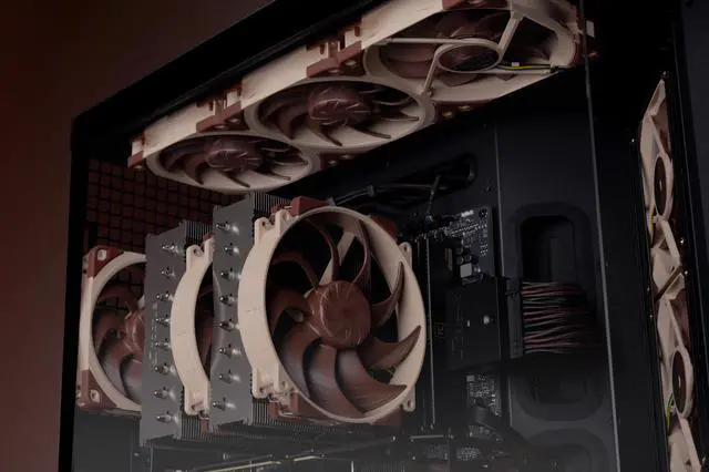 Alt view image 4 of 5 - Noctua NF-A12x25 G2 PWM Sx2-PP, Dual Fan Set for Push-Pull and Side-by-Side Applications (Brown)
