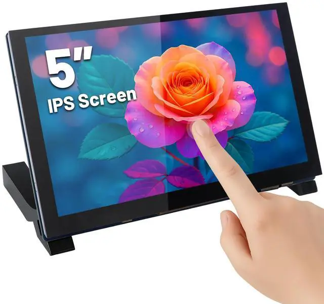 Main image of ELECROW 5 Inch Touchscreen Monitor for Raspberry Pi, 800x480 IPS DSI LCD Capacitive Touch Screen Display with Acrylic Stand, Plug and Play, PWM Backlight Control, for Raspberry Pi 5/4/3 (No HDMI)