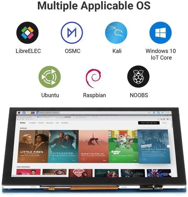 Alt view image 4 of 5 - ELECROW 5 Inch Touchscreen Monitor for Raspberry Pi, 800x480 IPS DSI LCD Capacitive Touch Screen Display with Acrylic Stand, Plug and Play, PWM Backlight Control, for Raspberry Pi 5/4/3 (No HDMI)