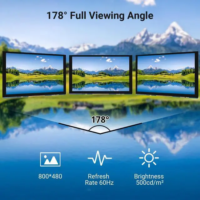 Alt view image 3 of 5 - ELECROW 5 Inch Touchscreen Monitor for Raspberry Pi, 800x480 IPS DSI LCD Capacitive Touch Screen Display with Acrylic Stand, Plug and Play, PWM Backlight Control, for Raspberry Pi 5/4/3 (No HDMI)
