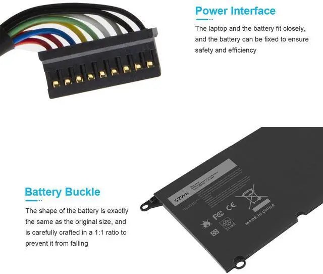 Alt view image 5 of 5 - Futurebatt JD25G Battery Replacement for Dell XPS 13 9350 JHXPY JHXPY53 5K9CP 05K9CP 090V7W XPS13D-9343-1708 13D-9343-3708 13-9350-D1508G 13-9350-350 13-9350-D1608 13-9350