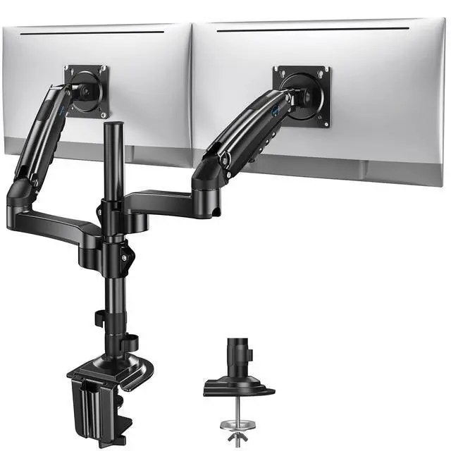 Alt view image 2 of 5 - HUANUO 13-32 Inch Monitor Mount 2 Monitors with Non-VESA Adapter Kit-Bundle
