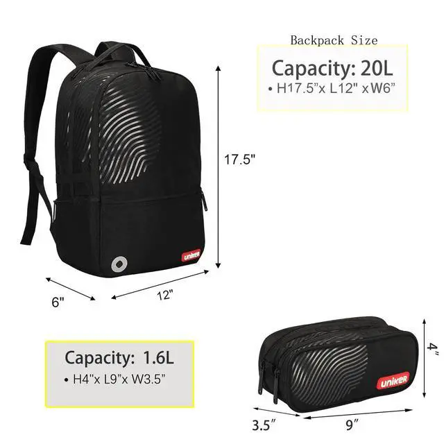 Alt view image 2 of 5 - UNIKER Fashion 2 in 1 Backpack Set with Cosmetic Bag,Casual Daypack Women,Backpack and Carry-on 2pc set,Lightweight Travel Backpack,Laptop Backpack, Fingerprint