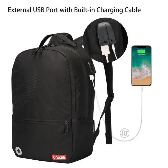 Alt view image 3 of 5 - UNIKER Fashion 2 in 1 Backpack Set with Cosmetic Bag,Casual Daypack Women,Backpack and Carry-on 2pc set,Lightweight Travel Backpack,Laptop Backpack, Fingerprint