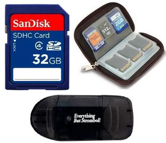 Main image of 32GB SD/SDHC Class 4 Memory Card (Bonus Pack - Includes Everything But Stromboli (tm) Reader and Memory Card Wallet) for Nikon Coolpix Camera D3000 D300S D40 D40X D5000 D60 D80 D90 L10 L100 L11 L12 L1