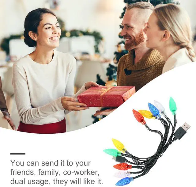 Alt view image 3 of 5 - Hemoton 4pcs USB Charging Cable with Colorful Led Decorative Light String for Phone Creative Lamp Cable for Christmas Valentine Day Parties More Quality Material