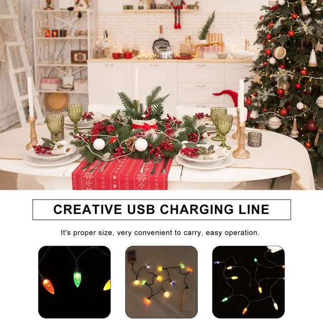 Alt view image 5 of 5 - Hemoton 4pcs USB Charging Cable with Colorful Led Decorative Light String for Phone Creative Lamp Cable for Christmas Valentine Day Parties More Quality Material