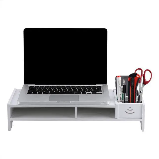 Main image of Wooden Monitor Stand, LCD Computer Monitor Riser Desktop Storage Organizer Display Bracket for Home Office Use, 18.94x7.87x3.94 Inch