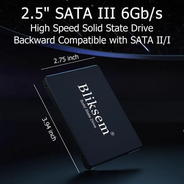 Alt view image 5 of 5 - Bliksem SSD 512GB SATA III 6Gb/s Internal Solid State Drive 2.5 7mm(0.28) 3D NAND TLC Chip Up to 550 Mb/s for Laptop and Pc KD650 (Black 512GB)