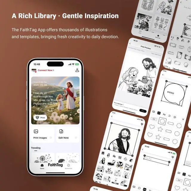 Alt view image 5 of 5 - FaithTag Bible Verse Sticker Tabs Study Supplies Kit - F21, Religious Gifts for Christian Women, Men, Teen, Kids, Study Journal, Crafts, Coloring, Bookmarks, Church,Note, Party Favors - Brown