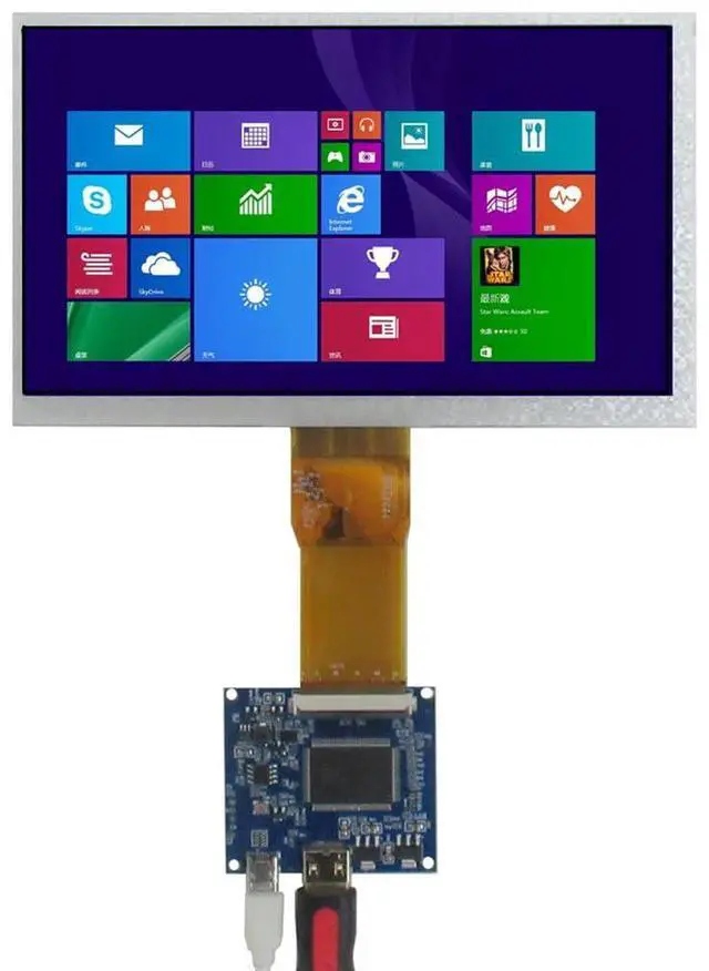 Main image of 7 Inch 1024x600 Portable DIY LCD Display Screen with Mini-HDMI Driver Board  Secondary Monitor for PC, Raspberry/Orange Pi, Gaming Consoles, Microscopes & More