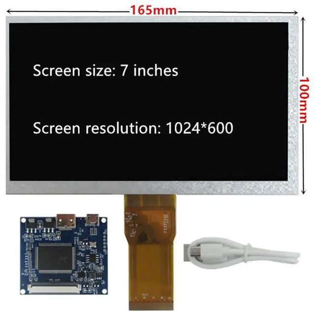Alt view image 2 of 5 - 7 Inch 1024x600 Portable DIY LCD Display Screen with Mini-HDMI Driver Board  Secondary Monitor for PC, Raspberry/Orange Pi, Gaming Consoles, Microscopes & More