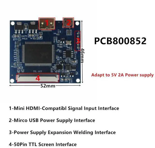 Alt view image 3 of 5 - 7 Inch 1024x600 Portable DIY LCD Display Screen with Mini-HDMI Driver Board  Secondary Monitor for PC, Raspberry/Orange Pi, Gaming Consoles, Microscopes & More