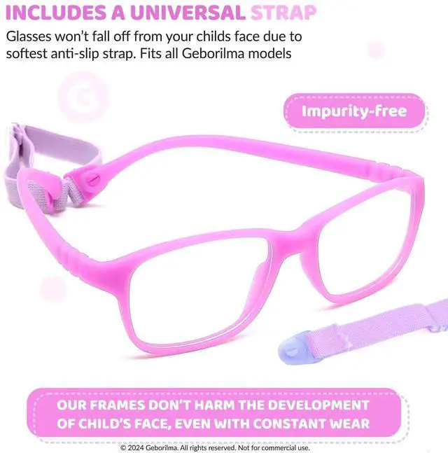 Alt view image 4 of 5 - Geborilma Kids Flexible Glasses Size M Unbreakable Eyeglasses for Kids Prescription Sports Glasses 7-9 y